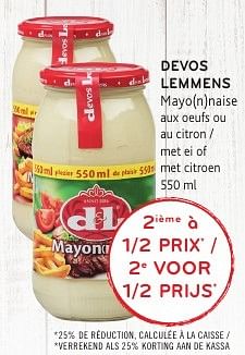 Promoties Devos lemmens mayo(n)naise - Devos Lemmens - Geldig van 19/10/2016 tot 01/11/2016 bij Alvo