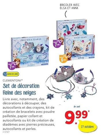 Promoties Set de décoration reine des neiges - Clementoni - Geldig van 27/10/2016 tot 10/12/2016 bij Lidl