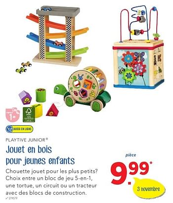 Promoties Jouet en bois pour jeunes enfants - Playtive Junior - Geldig van 27/10/2016 tot 10/12/2016 bij Lidl