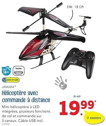 Promotions Hélicoptère avec commande à distance - Jamara - Valide de 27/10/2016 à 10/12/2016 chez Lidl