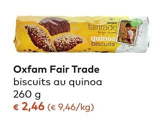 Promotions Oxfam fair trade biscuits au quinoa - Oxfam Fairtrade - Valide de 05/10/2016 à 01/11/2016 chez Bioplanet