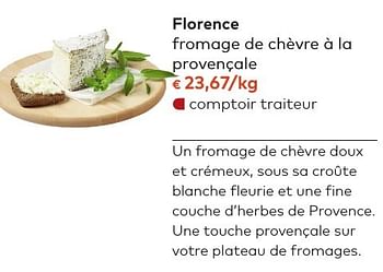 Promotions Florence fromage de chèvre à la provençale - Produit maison - Bioplanet - Valide de 05/10/2016 à 01/11/2016 chez Bioplanet