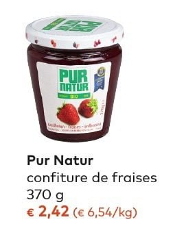 Promotions Pur natur confiture de fraises - Pur Natur - Valide de 05/10/2016 à 01/11/2016 chez Bioplanet