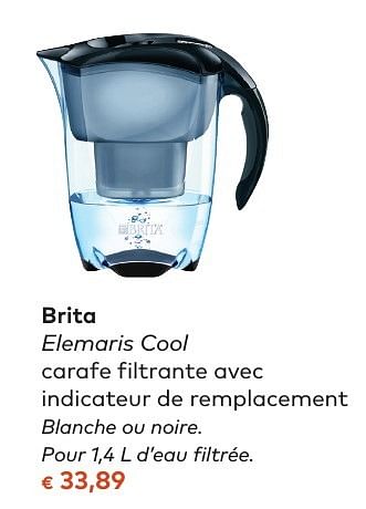 Promotions Brita elemaris cool carafe filtrante avec - Brita - Valide de 05/10/2016 à 01/11/2016 chez Bioplanet