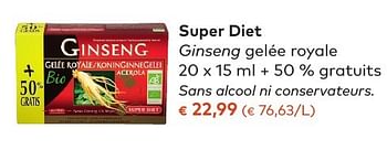 Promoties Super diet ginseng gelée royale - Super Diet - Geldig van 05/10/2016 tot 01/11/2016 bij Bioplanet