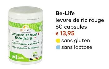 Promoties Be-life levure de riz rouge - Be-life - Geldig van 05/10/2016 tot 01/11/2016 bij Bioplanet