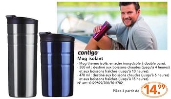 Promoties Mug isolant - Contigo - Geldig van 10/10/2016 tot 23/10/2016 bij Blokker