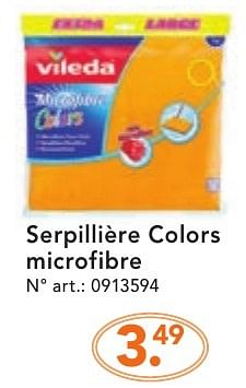 Promotions Serpillière colors microfibre - Vileda - Valide de 10/10/2016 à 23/10/2016 chez Blokker