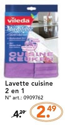 Promoties Lavette cuisine 2 en 1 - Vileda - Geldig van 10/10/2016 tot 23/10/2016 bij Blokker
