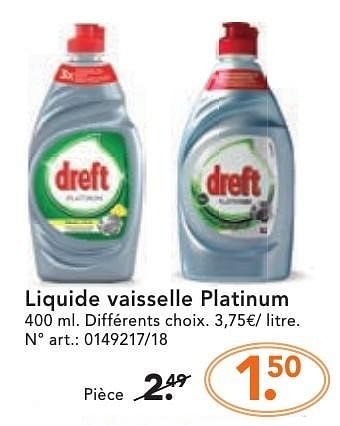 Promoties Liquide vaisselle platinum - Dreft - Geldig van 10/10/2016 tot 23/10/2016 bij Blokker
