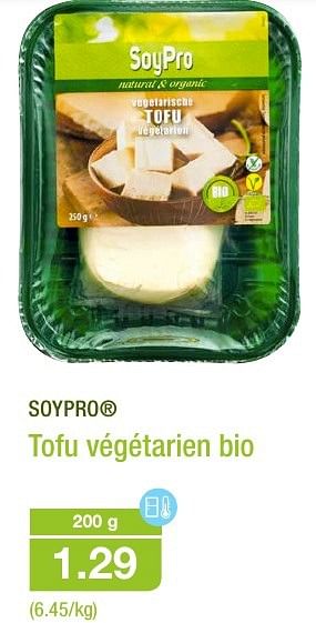 Promotions Tofu végétarien bio - Soypro - Valide de 12/10/2016 à 19/10/2016 chez Aldi