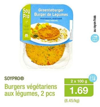 Promoties Burgers végétariens aux légumes - Soypro - Geldig van 12/10/2016 tot 19/10/2016 bij Aldi