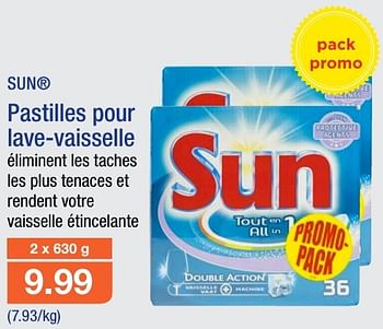 Promoties Pastilles pour lave-vaisselle - Sun - Geldig van 12/10/2016 tot 19/10/2016 bij Aldi