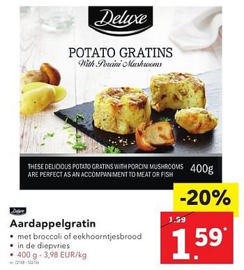 Promotions Aardappelgratin met broccoli - Deluxe - Valide de 17/10/2016 à 22/10/2016 chez Lidl