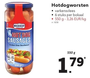 Promoties Hotdogworsten - Mcennedy - Geldig van 17/10/2016 tot 22/10/2016 bij Lidl