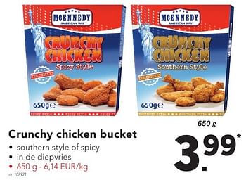 Promoties Crunchy chicken bucket - Mcennedy - Geldig van 17/10/2016 tot 22/10/2016 bij Lidl