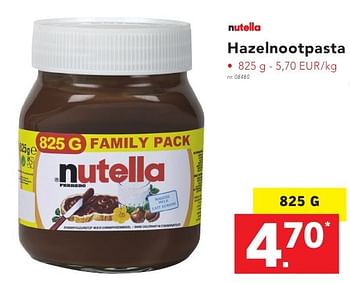 Promotions Hazelnootpasta - Nutella - Valide de 17/10/2016 à 22/10/2016 chez Lidl