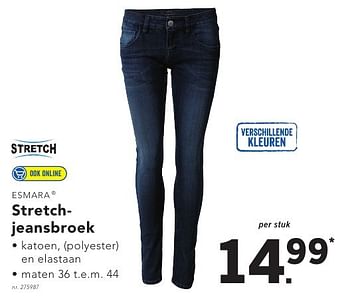 Promoties Stretchjeansbroek - Esmara - Geldig van 17/10/2016 tot 22/10/2016 bij Lidl