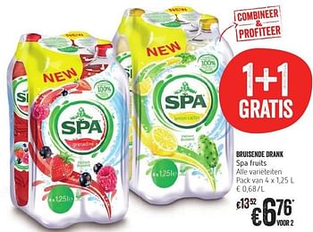 Promoties Bruisende drank spa fruits - Spa - Geldig van 13/10/2016 tot 19/10/2016 bij Delhaize