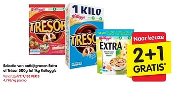 Promoties Selectie van ontbijtgranen extra of trésor kellogg`s - Kellogg's - Geldig van 13/10/2016 tot 19/10/2016 bij Red Market