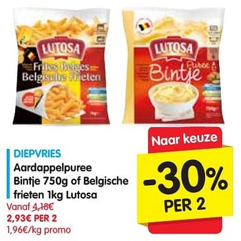 Promoties Aardappelpuree bintje of belgische frieten lutosa - Lutosa - Geldig van 13/10/2016 tot 19/10/2016 bij Red Market
