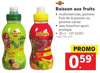 Promoties Boisson aux fruits - Solevita - Geldig van 17/10/2016 tot 22/10/2016 bij Lidl