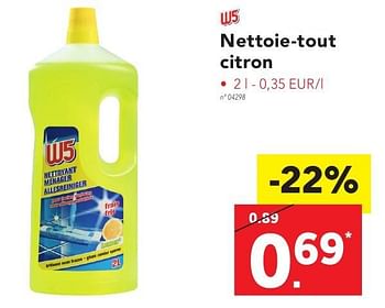 Promotions Nettoie-tout citron - W5 - Valide de 17/10/2016 à 22/10/2016 chez Lidl