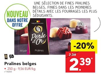 Promoties Pralines belges - Perle d'or - Geldig van 17/10/2016 tot 22/10/2016 bij Lidl