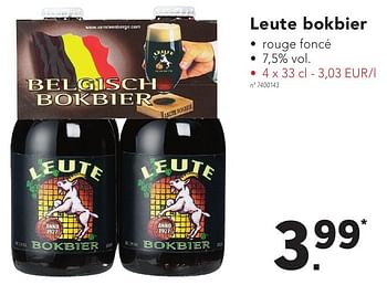 Promotions Leute bokbier - Leute - Valide de 17/10/2016 à 22/10/2016 chez Lidl