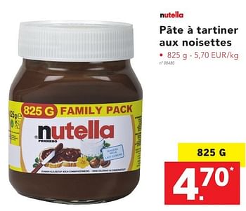 Promoties Pâte à tartiner aux noisettes - Nutella - Geldig van 17/10/2016 tot 22/10/2016 bij Lidl