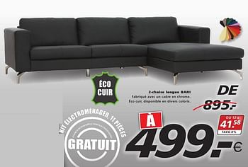 Promoties 2-chaise longue bari - Huismerk - Seats and Sofas - Geldig van 17/10/2016 tot 22/10/2016 bij Seats and Sofas