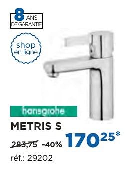 Promoties Metris s robinets de lavabo - Hansgrohe - Geldig van 04/10/2016 tot 29/10/2016 bij X2O