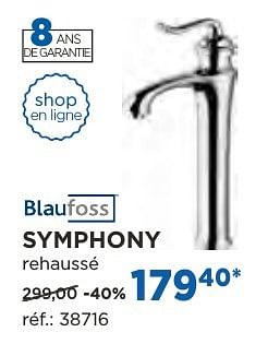 Promotions Symphony robinets de lavabo - Blaufoss - Valide de 04/10/2016 à 29/10/2016 chez X2O