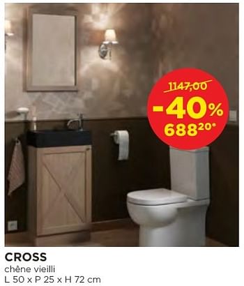 Promoties Cross meubles pour toilettes - Balmani - Geldig van 04/10/2016 tot 29/10/2016 bij X2O