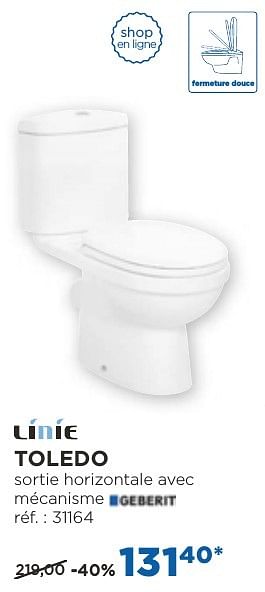 Promotions Toledo toilettes à poser - Linie - Valide de 04/10/2016 à 29/10/2016 chez X2O
