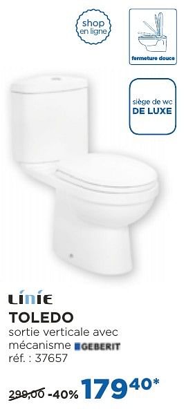 Promoties Toledo toilettes à poser - Linie - Geldig van 04/10/2016 tot 29/10/2016 bij X2O