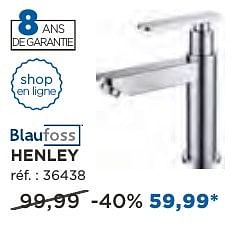 Promotions Henley robinets d`eau froide - Blaufoss - Valide de 04/10/2016 à 29/10/2016 chez X2O