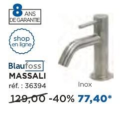 Promotions Massali robinets d`eau froide - Blaufoss - Valide de 04/10/2016 à 29/10/2016 chez X2O