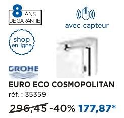 Promoties Euro eco cosmopolitan robinets d`eau froide - Grohe - Geldig van 04/10/2016 tot 29/10/2016 bij X2O