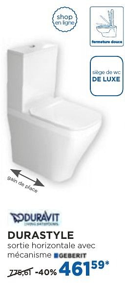 Promotions Durastyle toilettes à poser - Duravit - Valide de 04/10/2016 à 29/10/2016 chez X2O