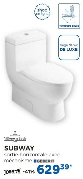 Promoties Subway toilettes à poser - Villeroy & boch - Geldig van 04/10/2016 tot 29/10/2016 bij X2O