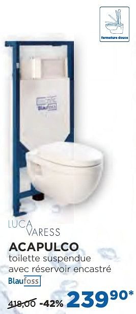 Promotions Acapulco toilettes suspendues - Luca varess - Valide de 04/10/2016 à 29/10/2016 chez X2O