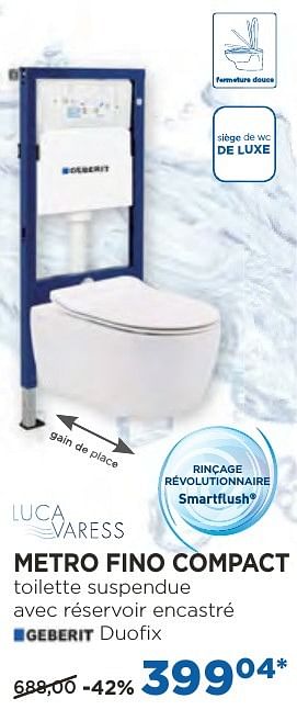 Promotions Metro fino compact toilettes suspendues - Luca varess - Valide de 04/10/2016 à 29/10/2016 chez X2O