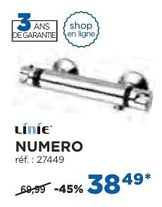 Promoties Numero robinets thermostatiques - Linie - Geldig van 04/10/2016 tot 29/10/2016 bij X2O