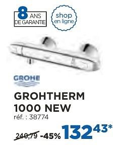 Promoties Grohtherm 1000 new robinets thermostatiques - Grohe - Geldig van 04/10/2016 tot 29/10/2016 bij X2O