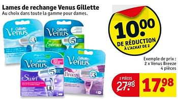 Promoties Lames de rechange venus gillette - Gillette - Geldig van 10/10/2016 tot 23/10/2016 bij Kruidvat