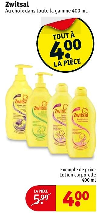 Promoties Zwitsal lotion corporelle - Zwitsal - Geldig van 10/10/2016 tot 23/10/2016 bij Kruidvat