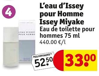 Promoties L`eau d`issey pour homme issey miyake eau de toilette - Issey Miyake - Geldig van 10/10/2016 tot 23/10/2016 bij Kruidvat