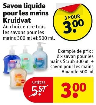 Promoties Savon liquide pour les mains kruidvat - Huismerk - Kruidvat - Geldig van 10/10/2016 tot 23/10/2016 bij Kruidvat