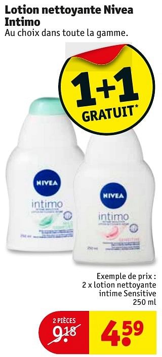 Promotions Lotion nettoyante nivea intimo - Nivea - Valide de 10/10/2016 à 23/10/2016 chez Kruidvat